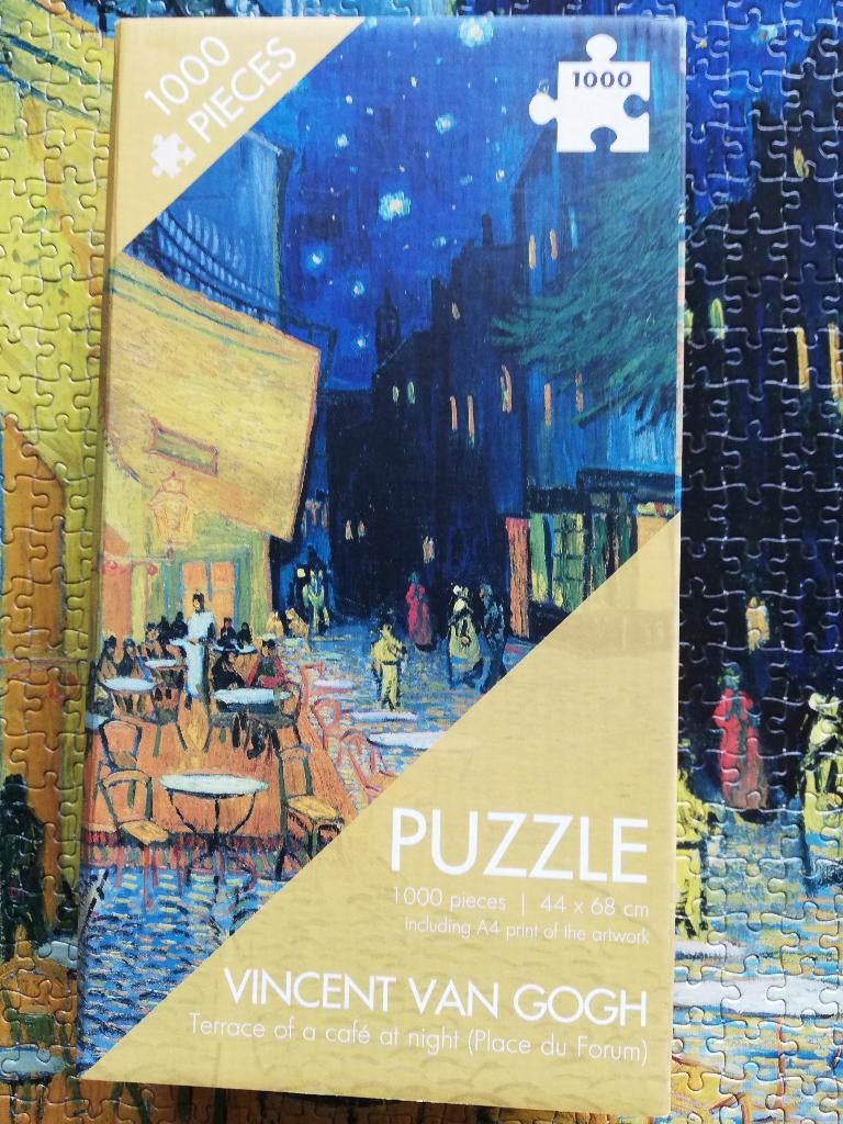 Puzzel 1000 stukjes: Vincent van Gogh -Caféterras bij nacht, Ophalen of Verzenden, 500 t/m 1500 stukjes, Gebruikt, Legpuzzel