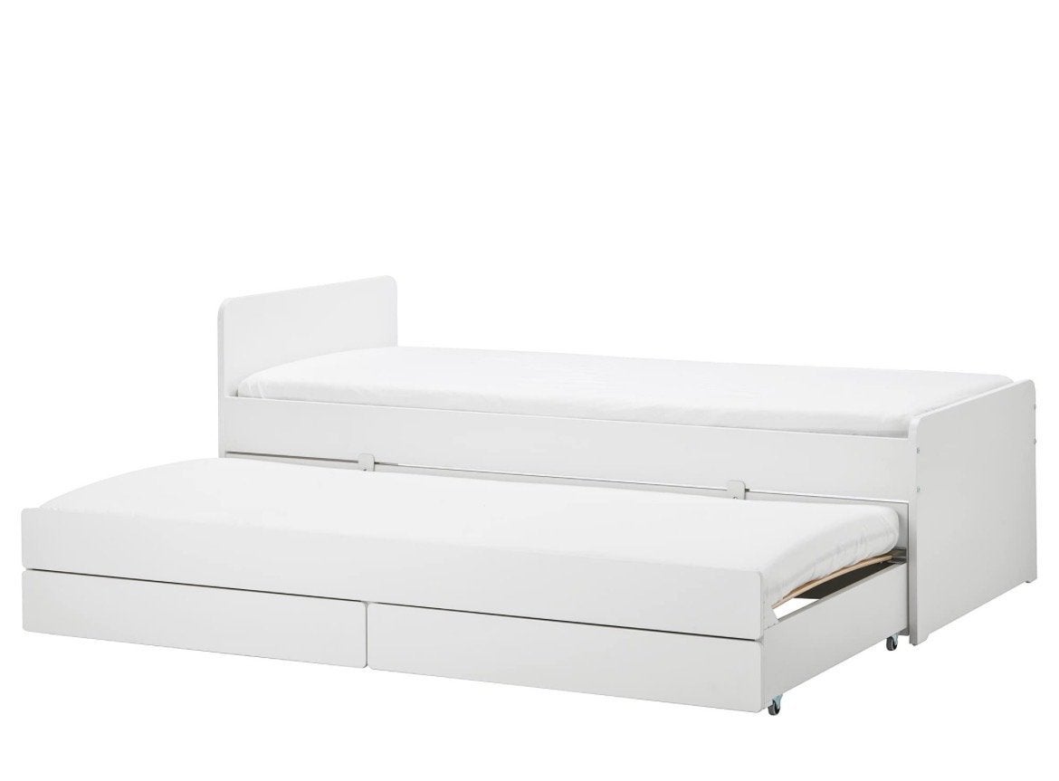 IKEA SLÄKT bed met logeerbed en 2 opberglades, Ophalen, Gebruikt, 90 cm, Eenpersoons