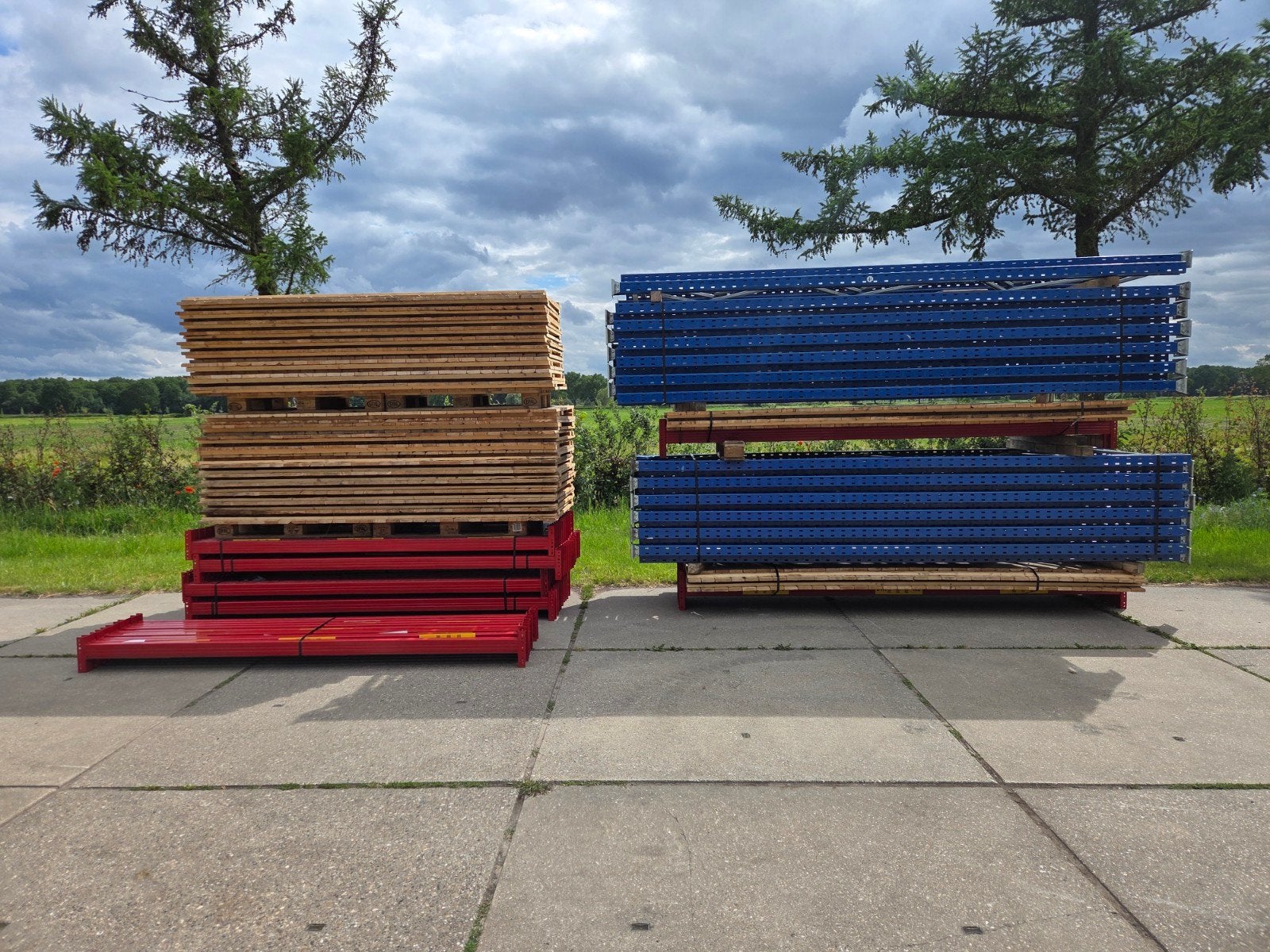2x set Ramada palletstelling 32m 4x1.1x2.7/3.3m., Ophalen of Verzenden