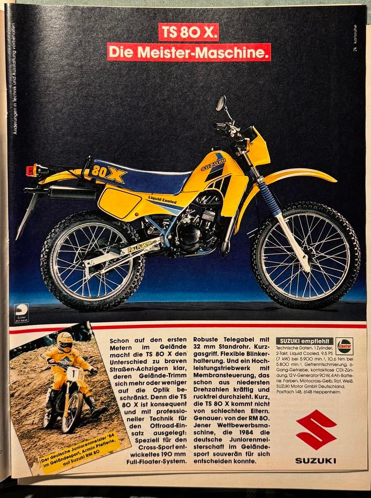 Advertentie Suzuki TS80 X, Verzenden, Zo goed als nieuw, Motoren