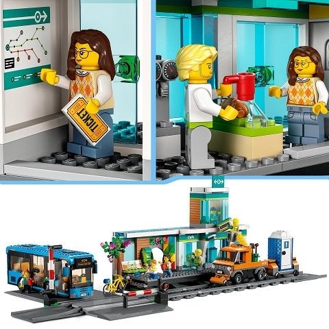 LEGO City 60335 Treinstation met bus en spoorwegovergang, Ophalen of Verzenden, Zo goed als nieuw, Overige merken