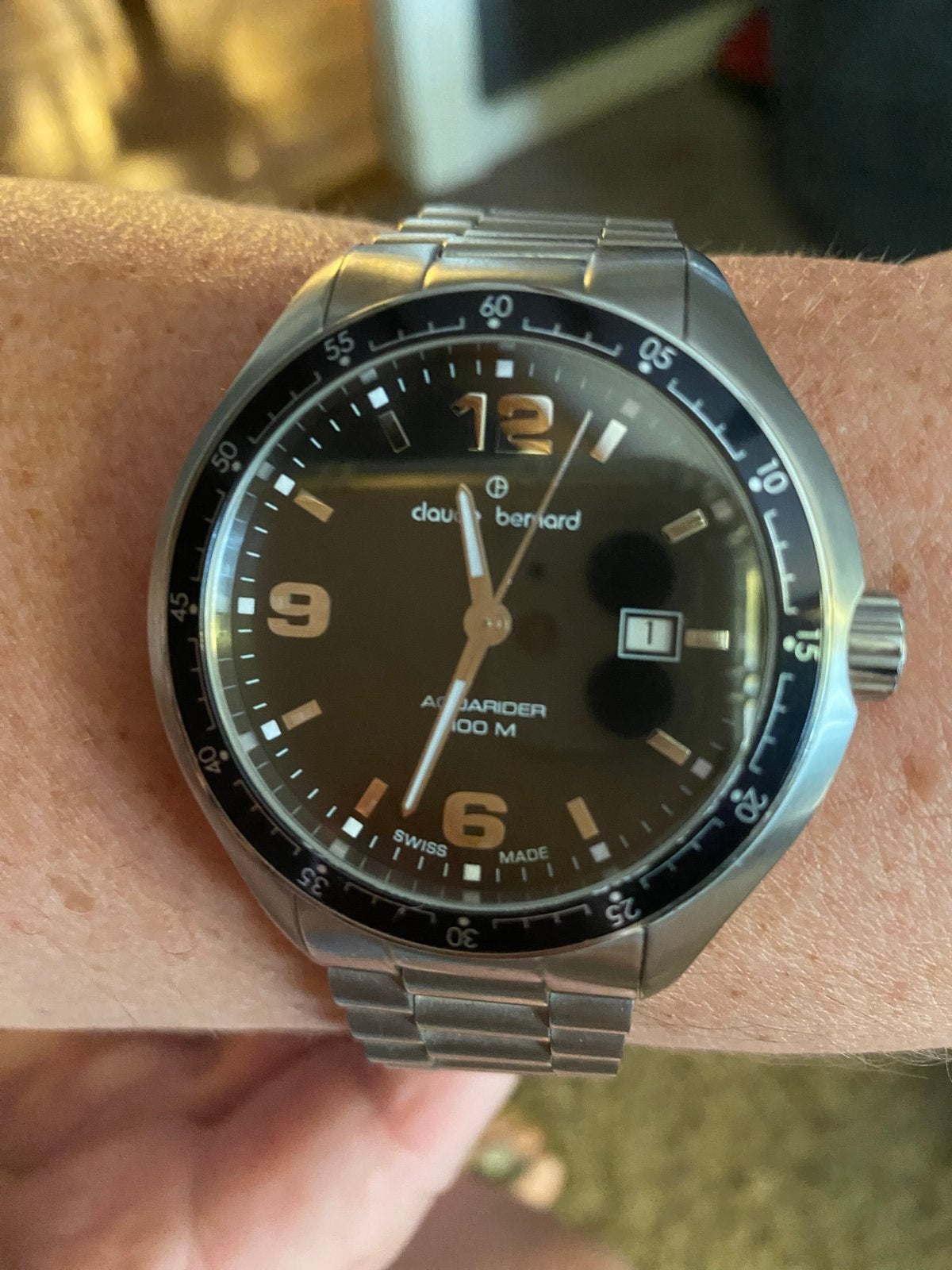 Claude Bernard Aquarider 100M Herenhorloge, Overige merken, Gebruikt, Staal, Polshorloge