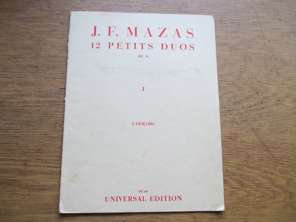 J.F. Mazas - 12 Petits Duos Op. 38 voor 2 violen, Gebruikt, Klassiek, Ophalen of Verzenden, Viool of Altviool
