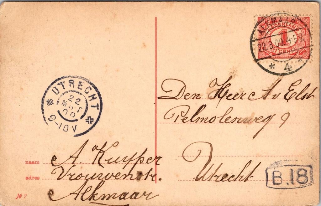 Alkmaar Waag - 11 ansichtkaarten, Verzenden, Voor 1920, Gelopen, Noord-Holland