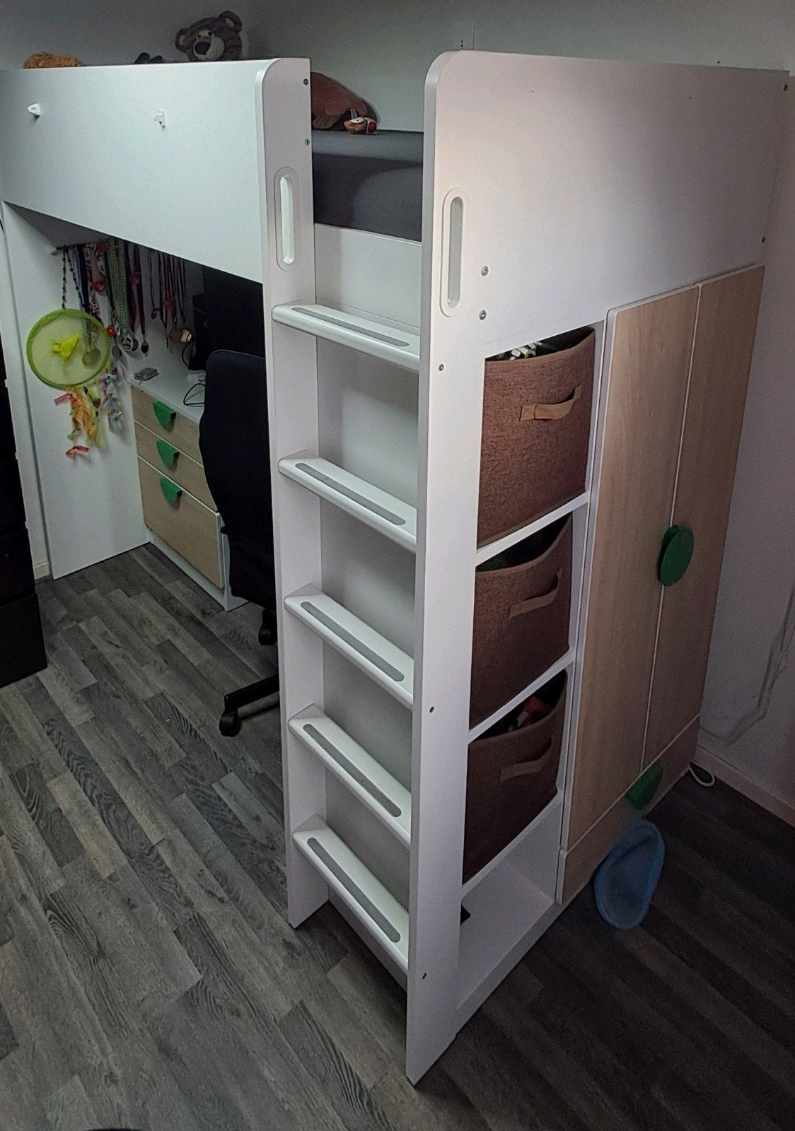 IKEA Småstad Hoogslaper met bureau en kast, Ophalen, Gebruikt, Eenpersoons, 200 cm