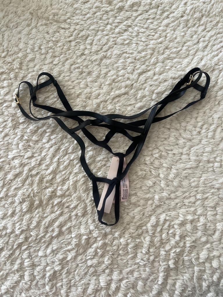 Victoria's Secret Zwarte String met Bandjes, Ophalen of Verzenden, Zwart, String
