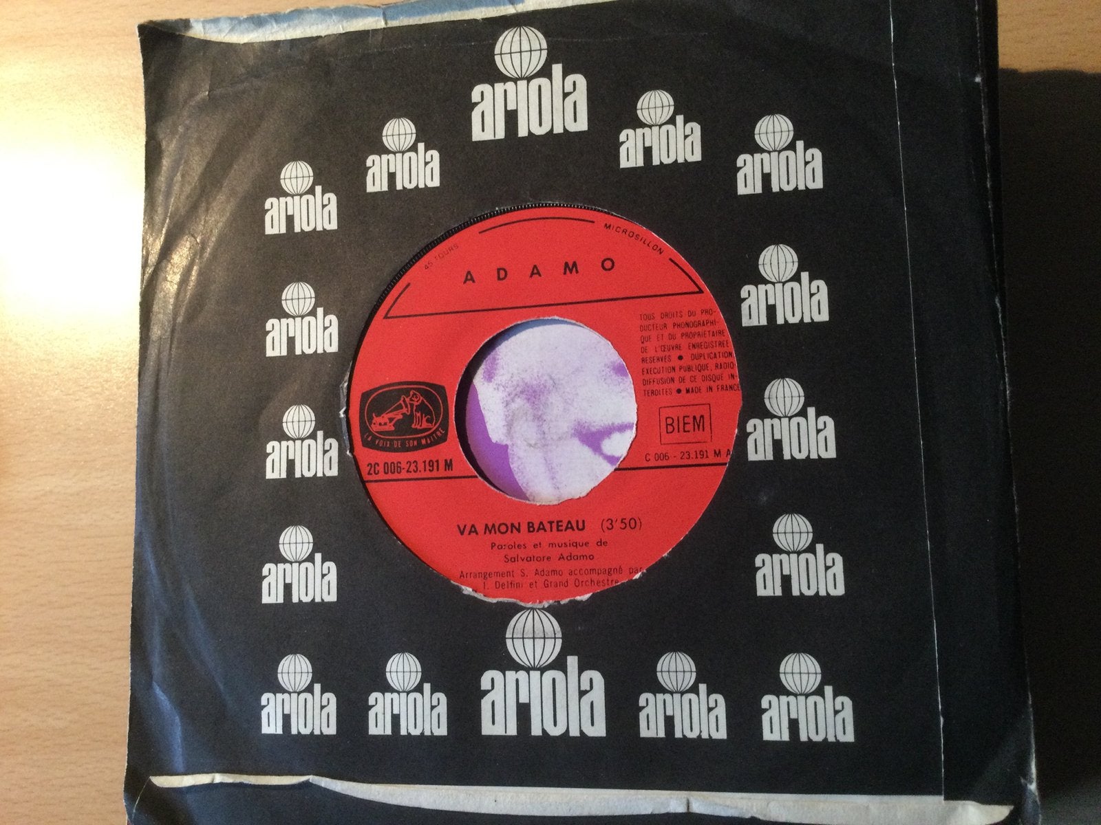 Adamo-Ava mon bateau. Vinyl single., Cd's en Dvd's, Vinyl Singles, Ophalen of Verzenden, Gebruikt, Pop