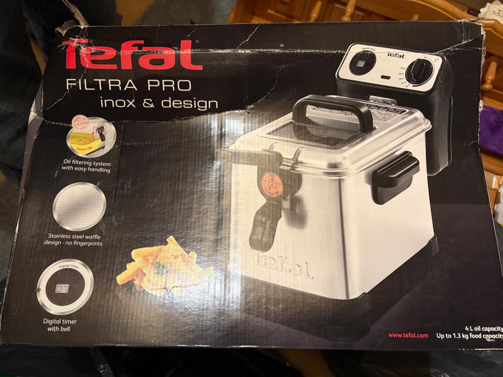 Tefal Filtra Pro Inox & Design Friteuse - 4L, Witgoed en Apparatuur, 4 liter of meer, Ophalen, Nieuw, Uitneembare binnenpan