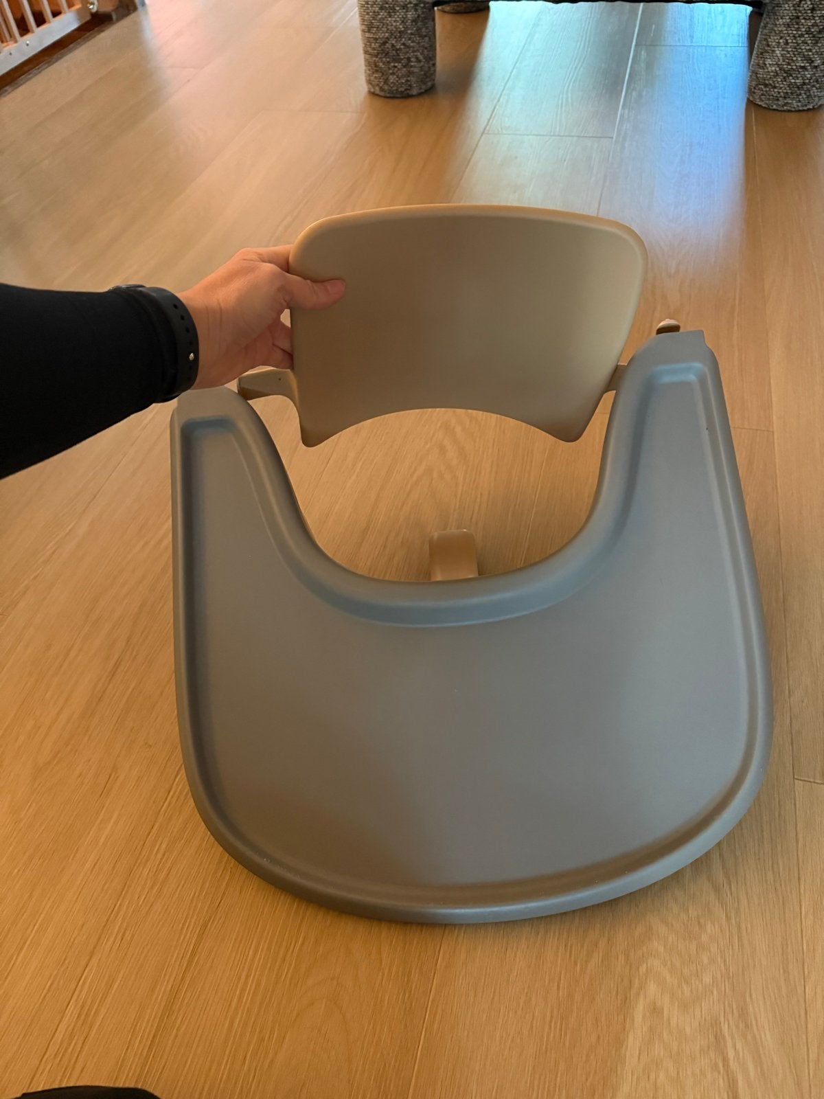 Stokke kinderstoel zitje met eetblad, Ophalen of Verzenden, Zo goed als nieuw, Overige typen, Afneembaar eetblad