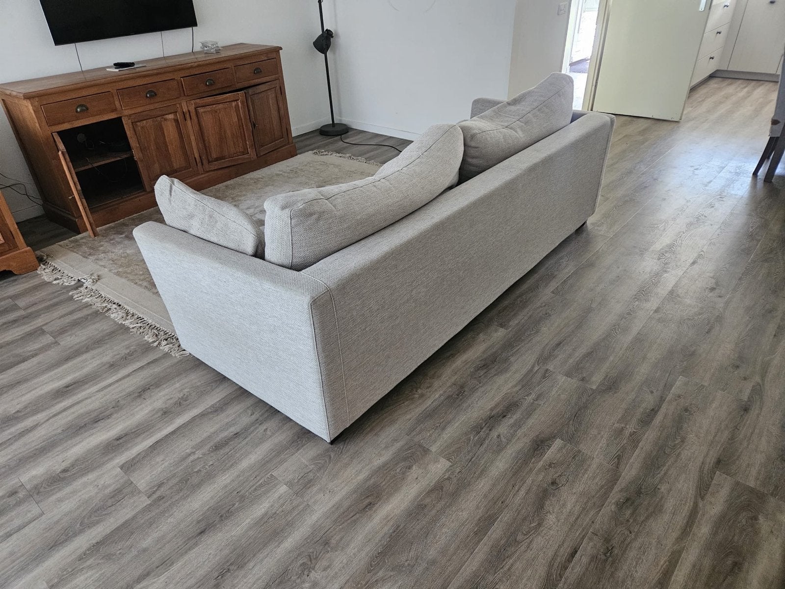 Gratis Comfortabele 2-zits bank, lichtgrijs, 200x100x80 cm, Ophalen, Gebruikt, 150 tot 200 cm, Tweepersoons