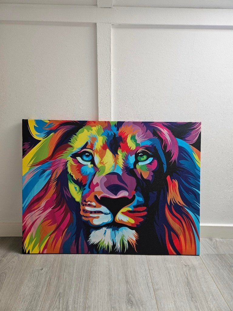 Canvas leeuw, Ophalen, 50 – 75, Gebruikt, Schilderij