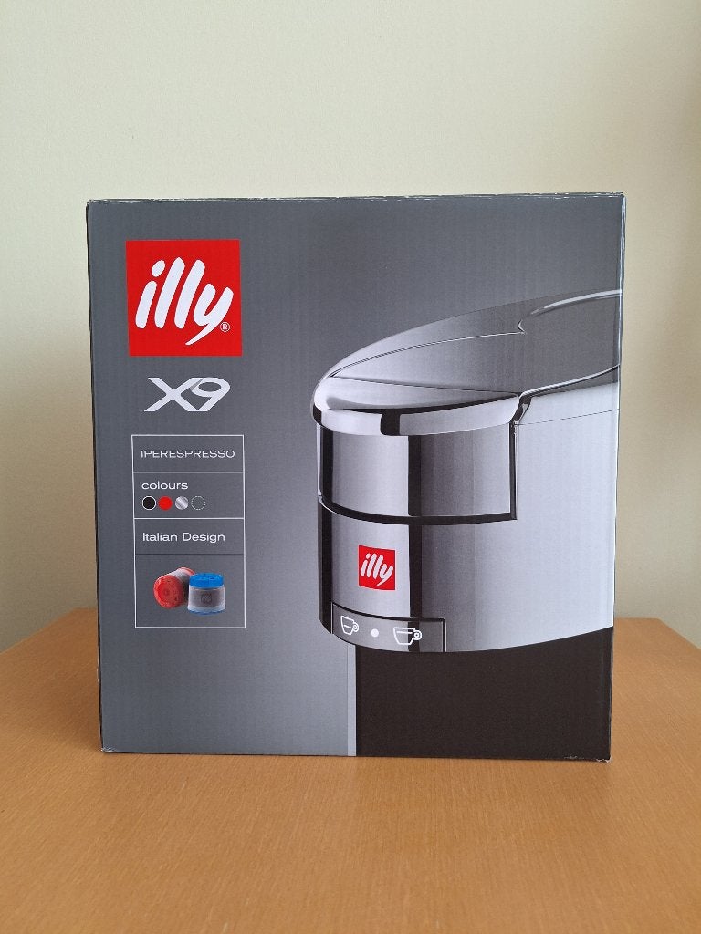 Illy X9 Francis espresso koffiemachine rood/chroom (in doos), Witgoed en Apparatuur, Koffiezetapparaten, Ophalen, Koffiepads en cups