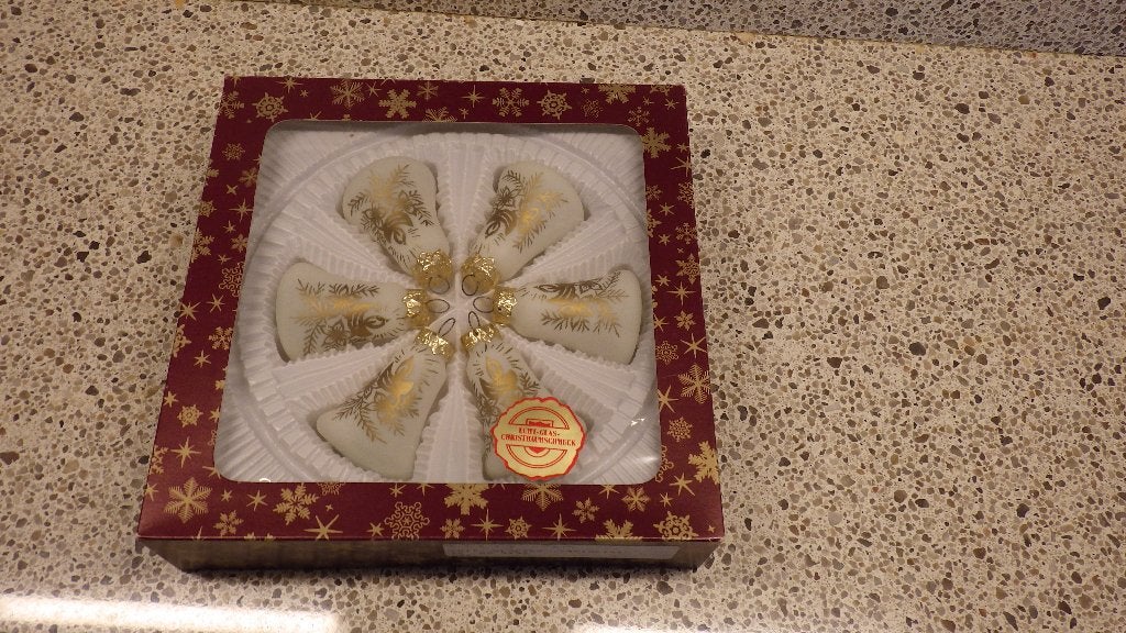 6 prachtige kerstklokjes van glas, Ophalen of Verzenden, Gebruikt