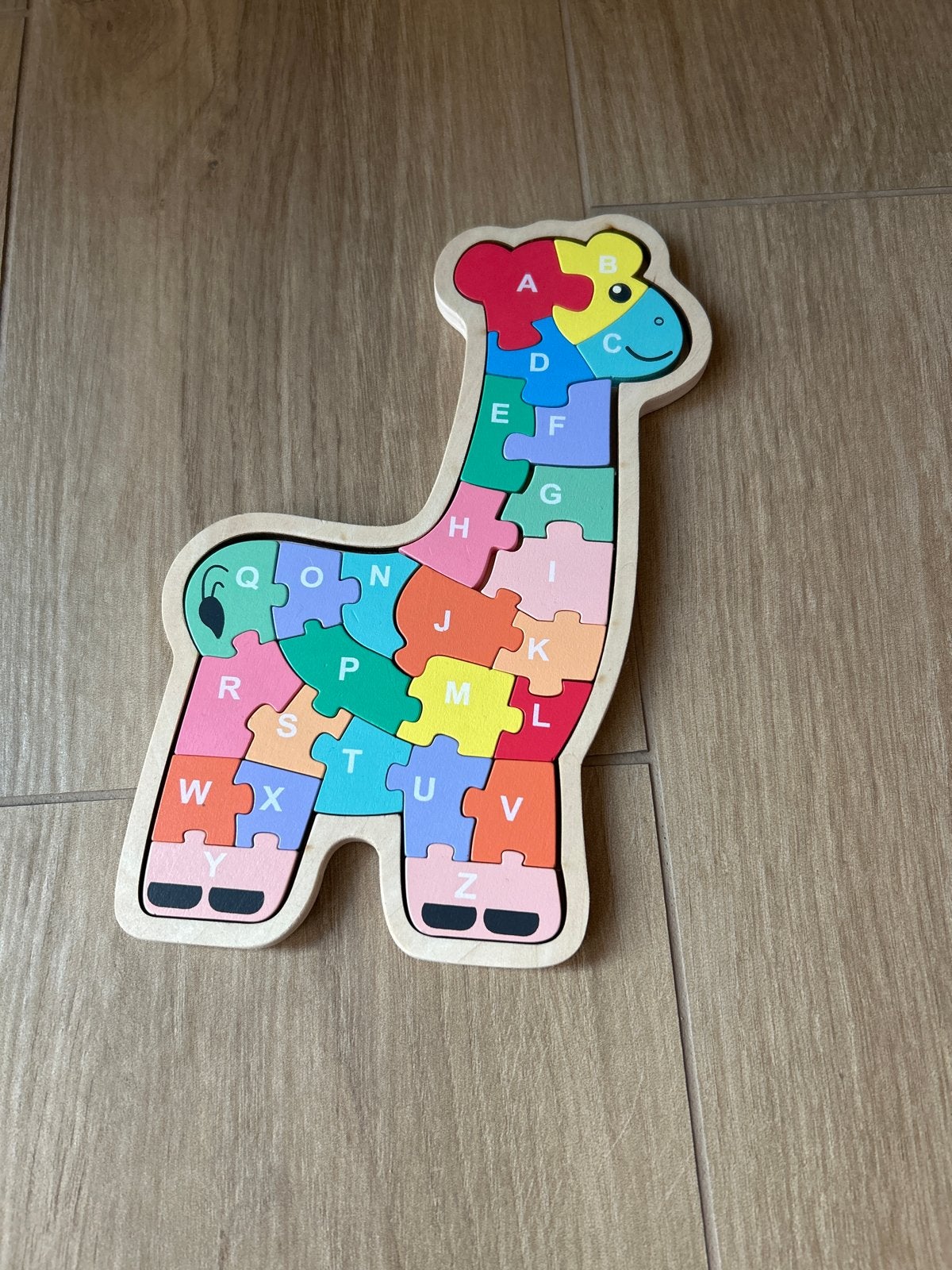 Houten Giraffe Alfabet Puzzel voor Kinderen, Ophalen, Zo goed als nieuw, Puzzelen