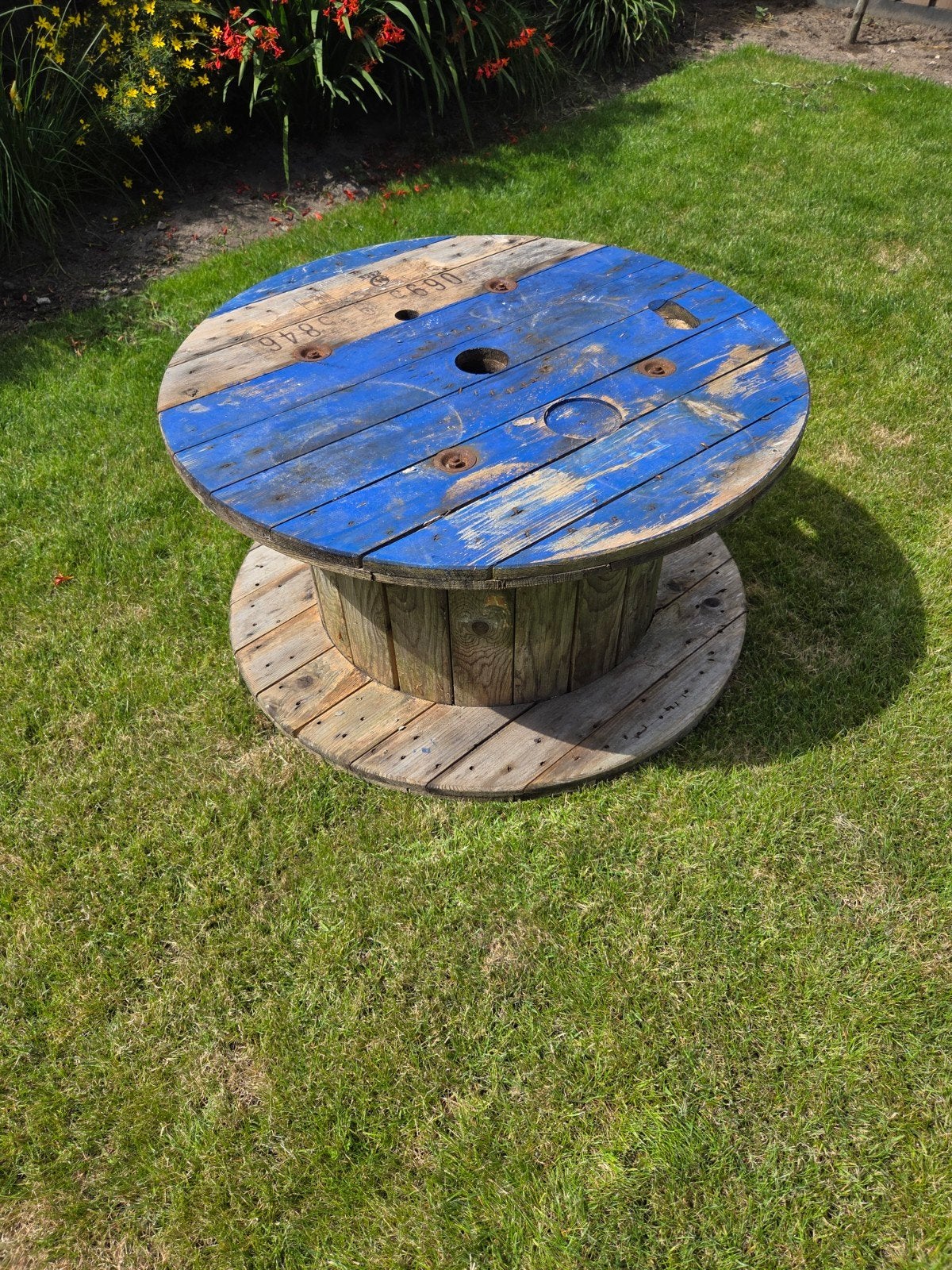 Kleine houten kabelhaspel - Ideaal voor tuintafel, Ophalen, Gebruikt