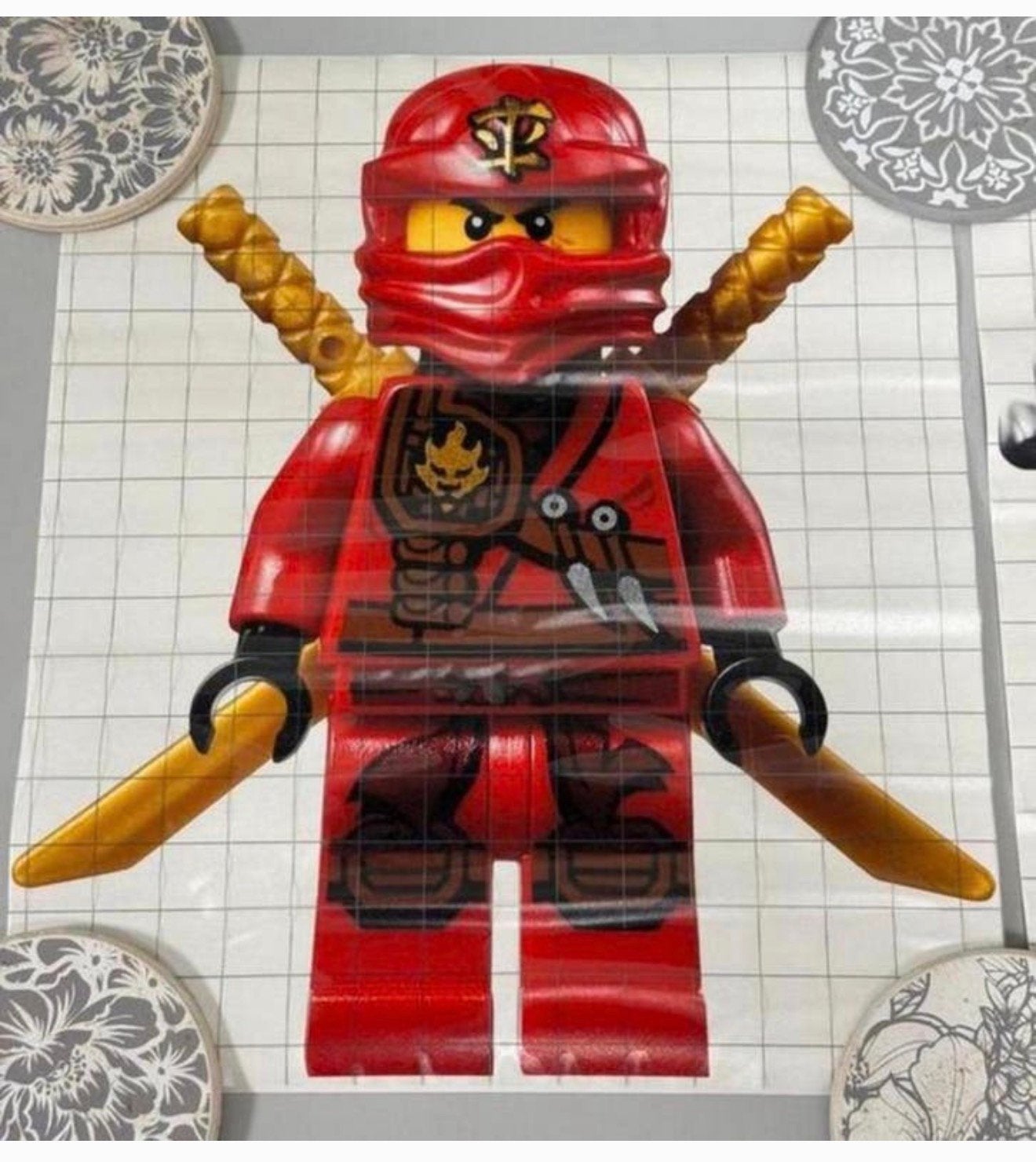 2x Groot grote Lego Ninjago sticker stickers vinyl Kai Jay, Ophalen of Verzenden, Nieuw