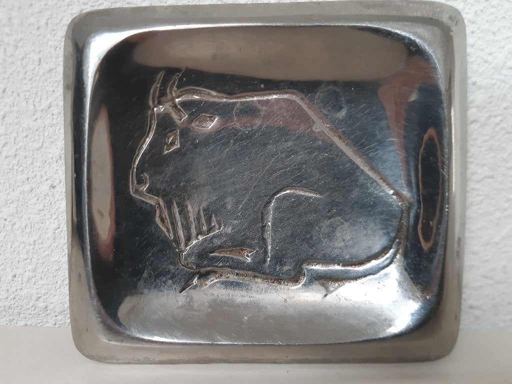 Zweeds design stalen schaaltje Lars Andersson, Gesigneerd, Zilver, Ophalen of Verzenden, Metaal