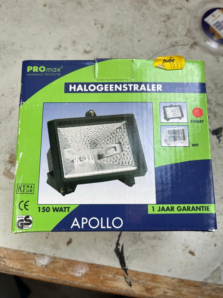 Promax Apollo Halogeenstraler 150 Watt, Ophalen of Verzenden, Nieuw, 50 tot 200 watt, Lamp met armatuur