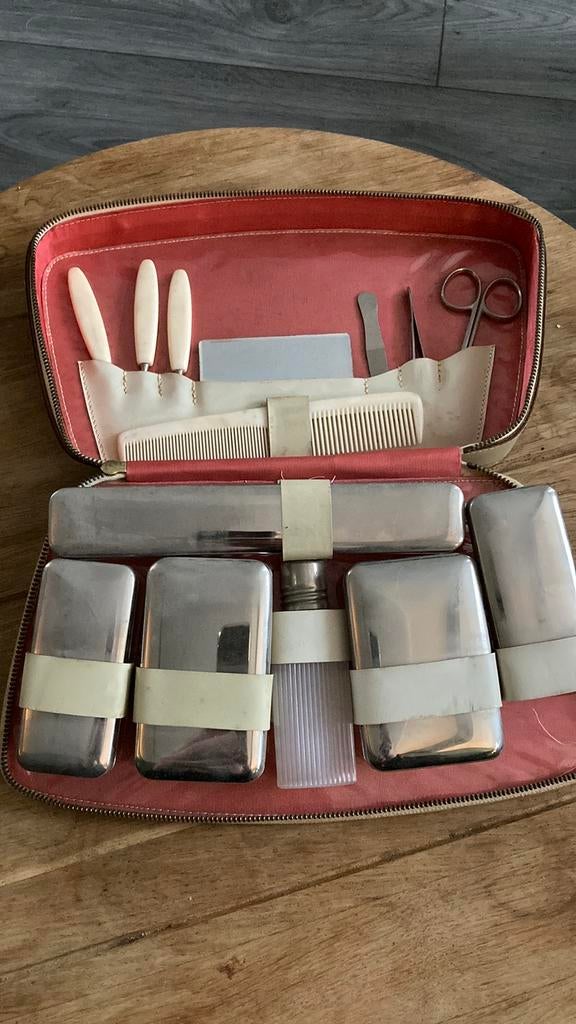 Prachtig vintage toilet tas - heren/dames, Antiek en Kunst, Ophalen of Verzenden