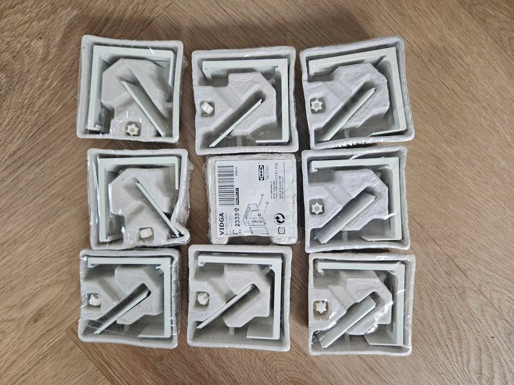 9x IKEA VIDGA Gordijnrails Wandbeslag - 9 stuks, Ophalen, Minder dan 50 cm, Wit, Modern, Functioneel