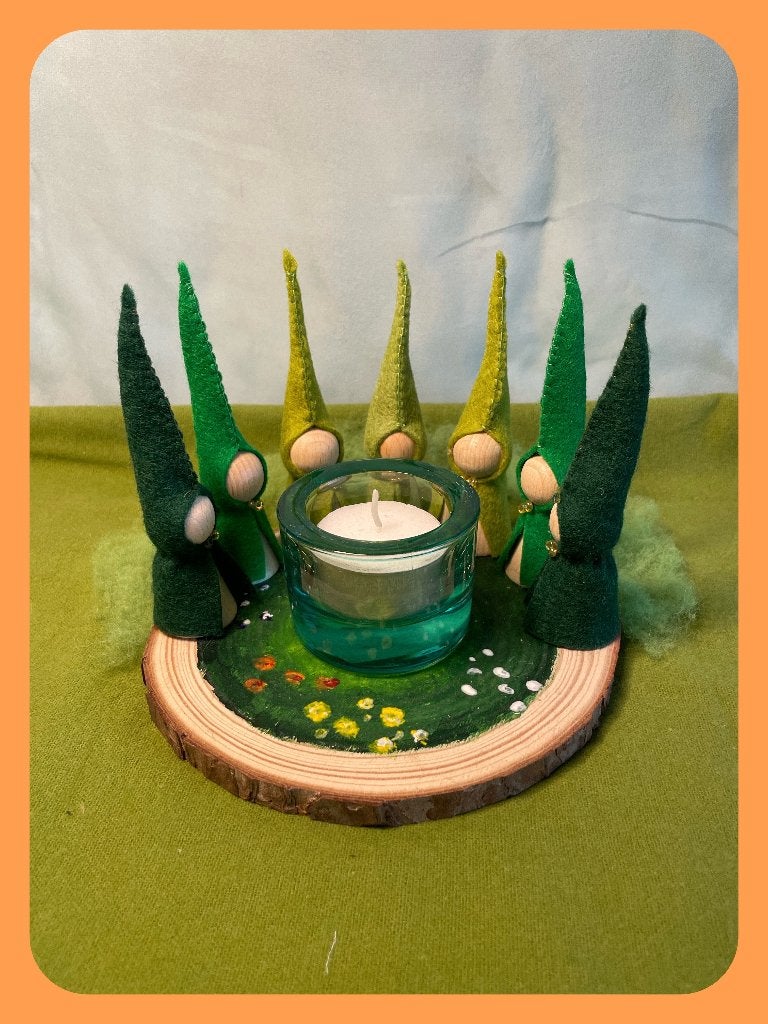 Graskabouter-kringetje, Hobby en Vrije tijd, Vilt, Ophalen of Verzenden, Nieuw, Figuurtje(s), Wolvilt
