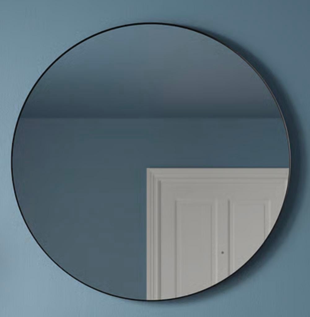 Ronde spiegel van Ikea (110 cm) zwart, Ophalen, Zo goed als nieuw, Rond, 100 tot 125 cm