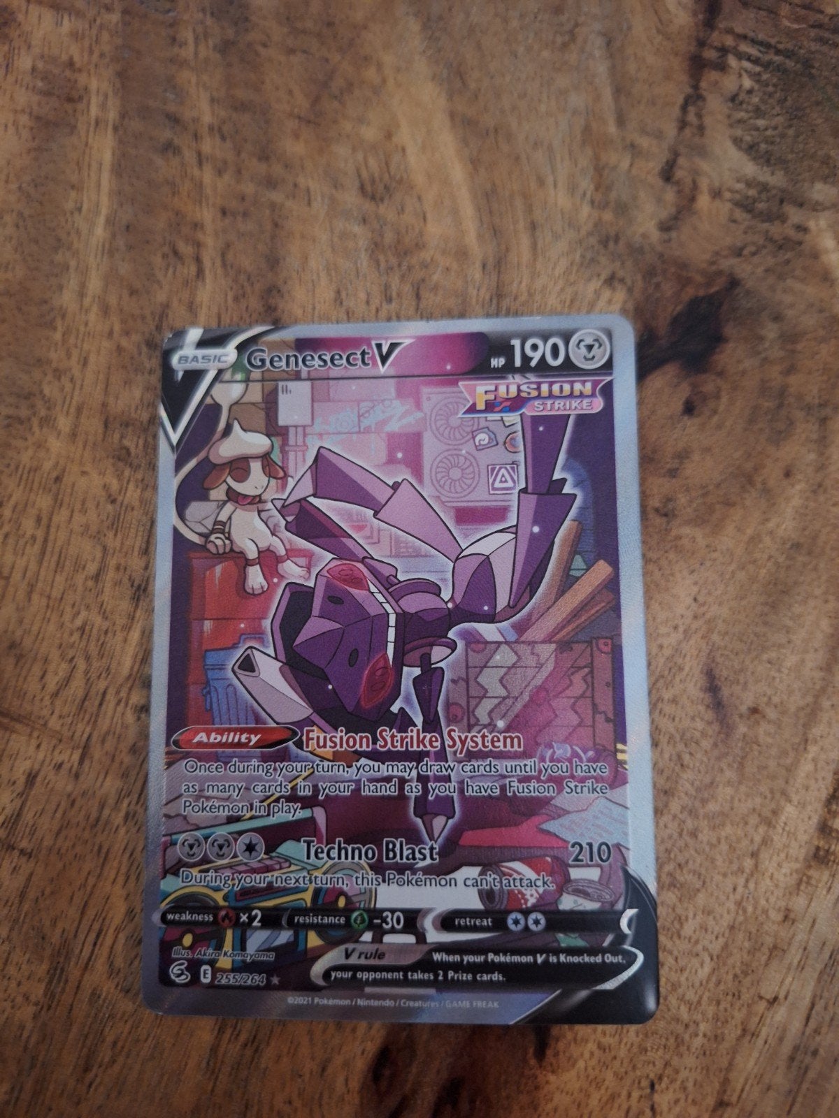 Genesect V Fusion Strike Pokémon Kaart, Ophalen of Verzenden, Zo goed als nieuw, Losse kaart