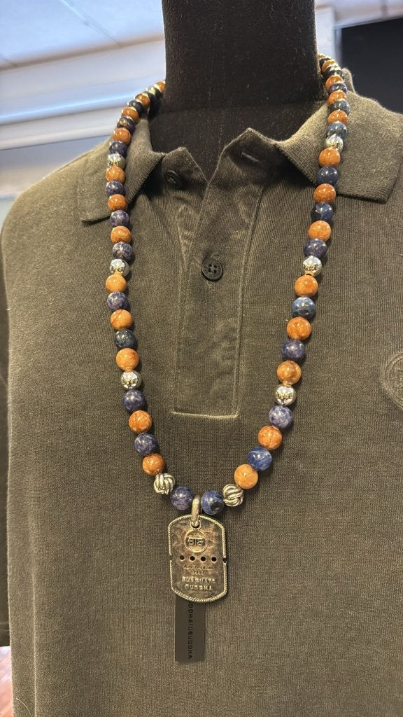 BUDDHA TO BUDDHA KETTING 188 SPIRIT BEAD MIX BLAUW € 649,00, Ophalen of Verzenden, Nieuw, Blauw, Zilver