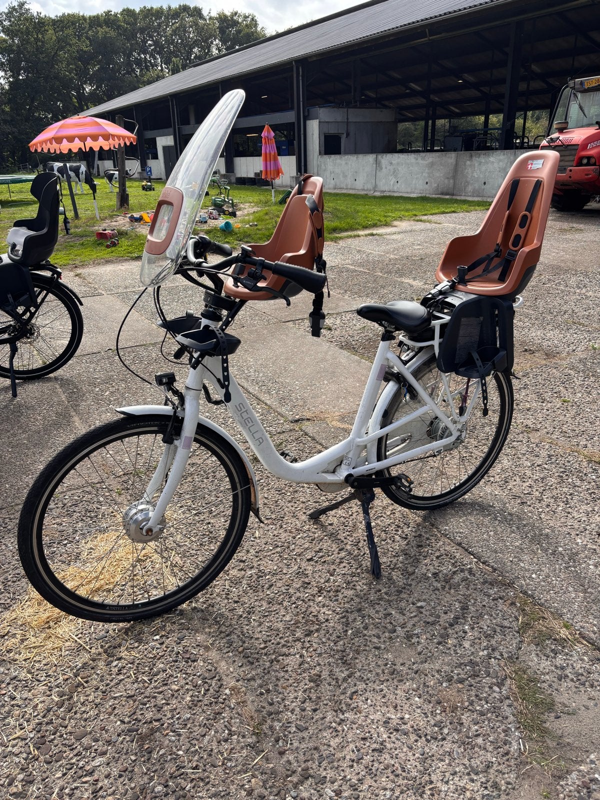 Stella Fiore elektrische mamafiets met 2 Bobike zitjes, 2 zitjes, Gebruikt, Dubbele standaard, Ophalen