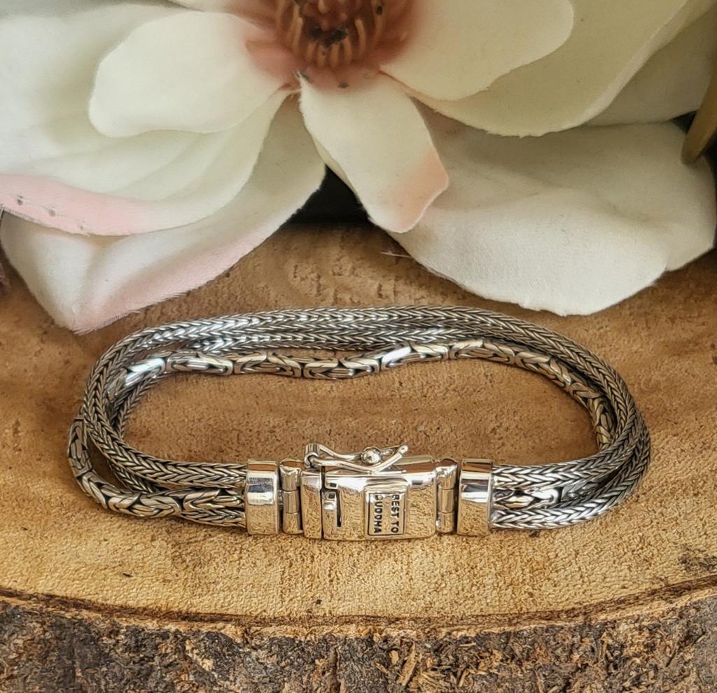 Best to Buddha Triple Mini Armband 925 Zilver Maat 19 Nieuw, Ophalen of Verzenden, Nieuw, Zilver