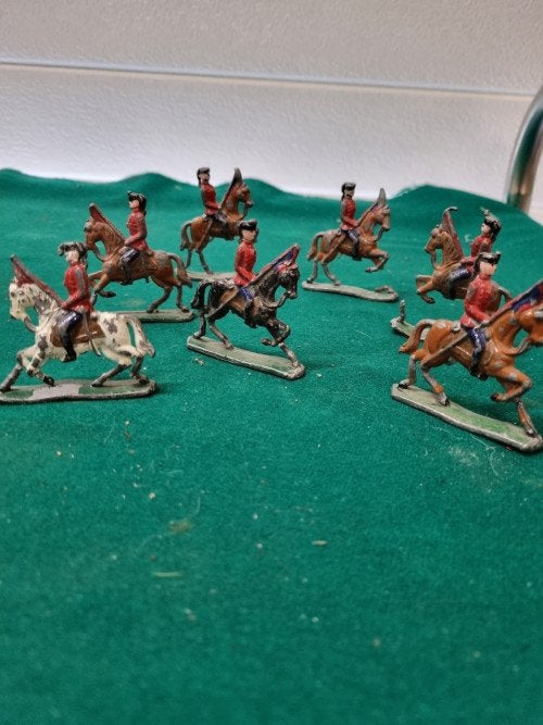 Tinnen paarden beeldjes 7 stuks, Ophalen of Verzenden