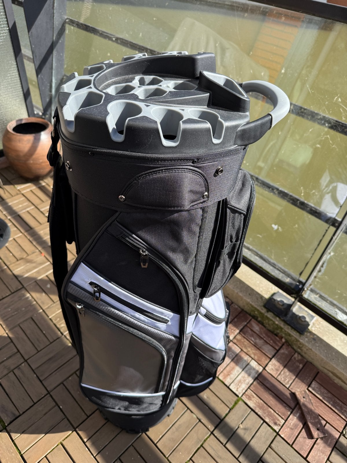 Nieuwe Golf Cartbag - Zwart met Grijs/Wit, Sport en Fitness, Golf, Ophalen of Verzenden, Nieuw, Tas, Overige merken