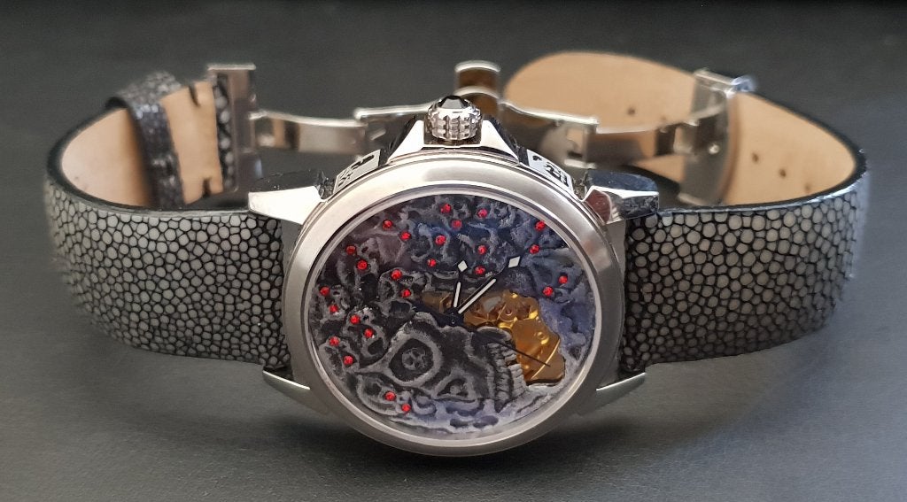 HCW 'Mechanical Madness' automaat Limited edition nr. 004, Sieraden, Tassen en Uiterlijk, Horloges | Heren, Overige merken, Leer