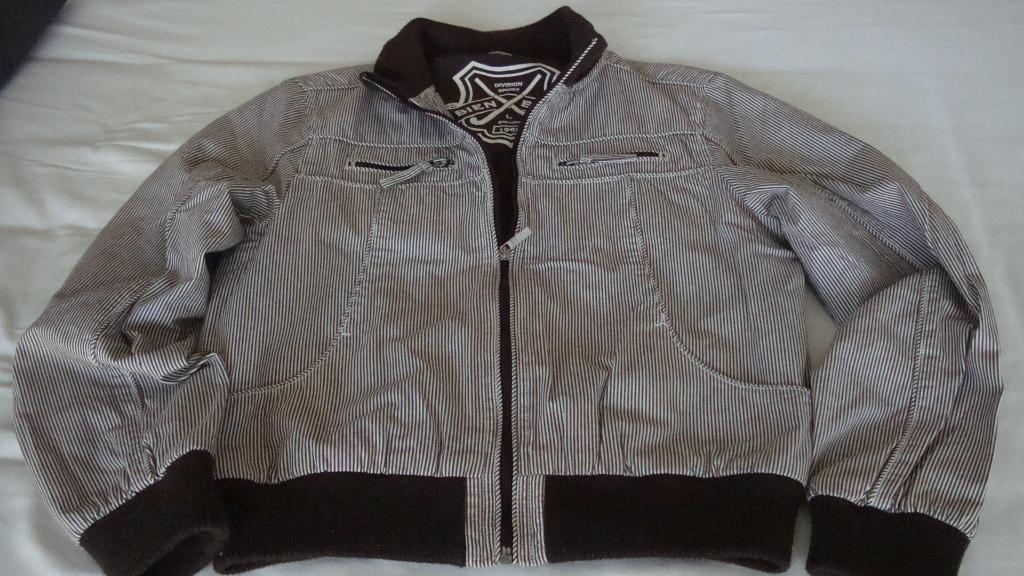 Bien Bleu zomerjack bruin/wit gestreept., Kleding | Dames, Maat 38/40 (M), Bruin, Ophalen of Verzenden, Zo goed als nieuw