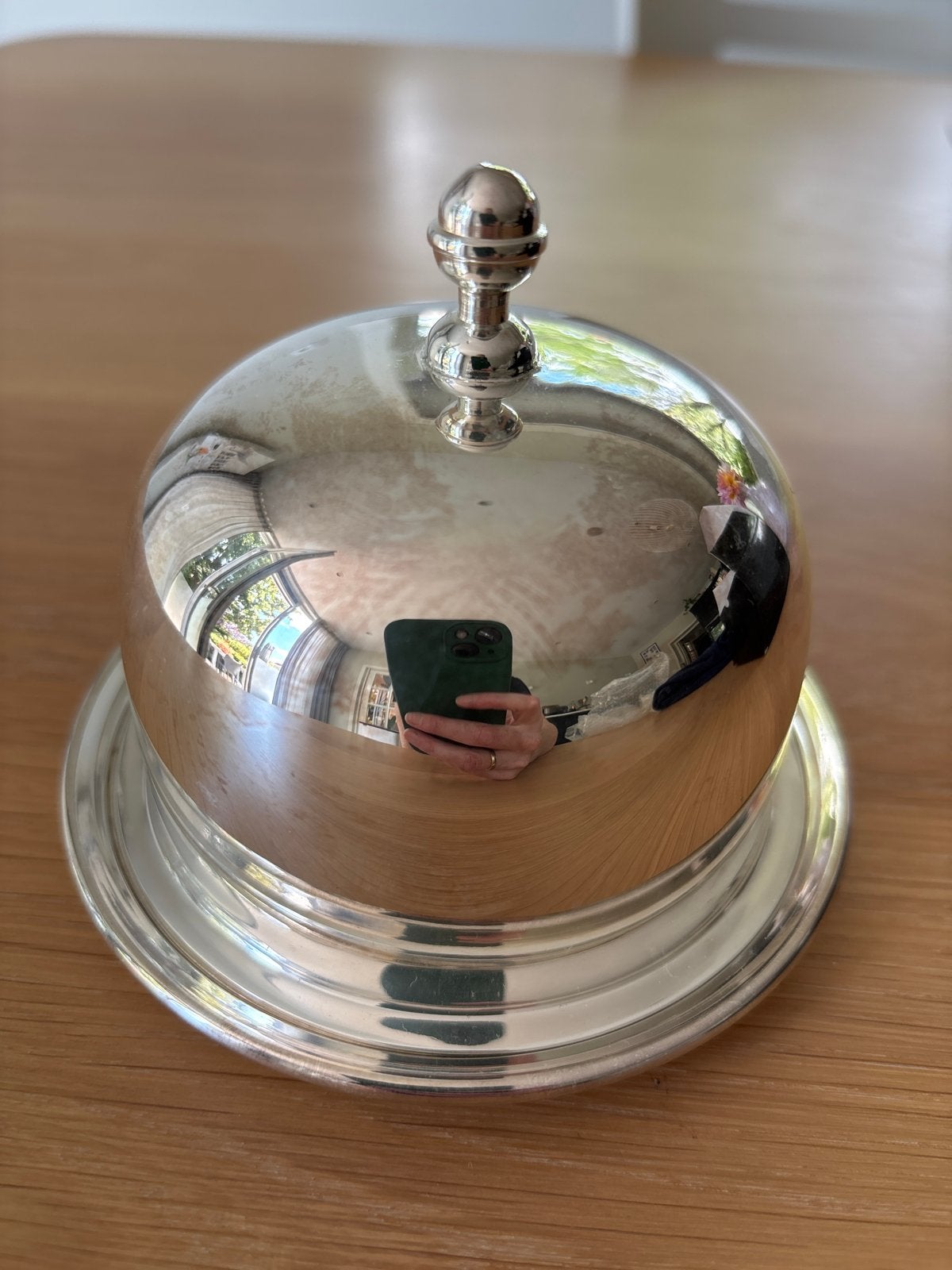 Zilverkleurige botervloot met glazen inzet, Antiek en Kunst, Antiek | Goud en Zilver, Ophalen of Verzenden, Zilver