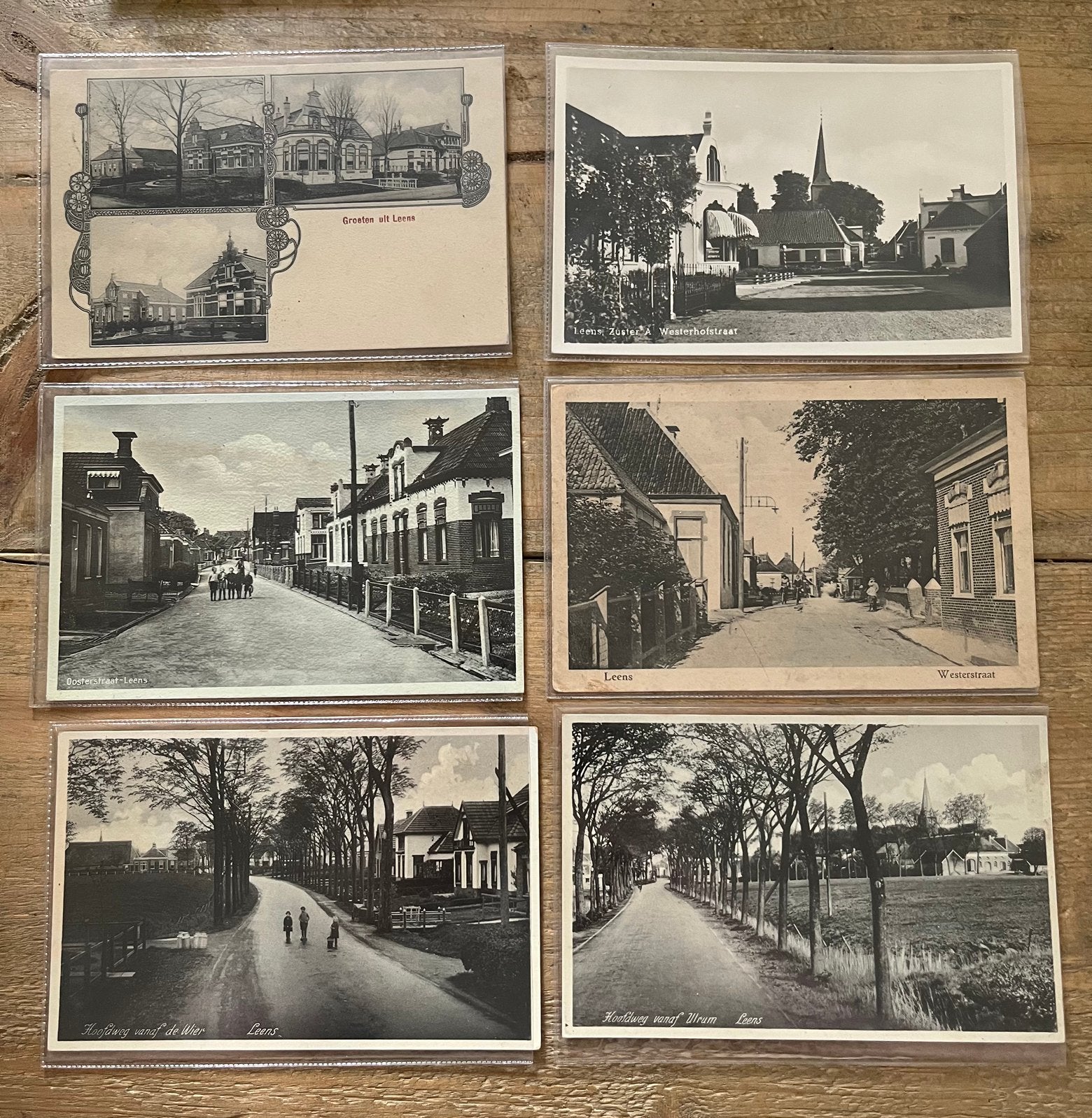11 kaarten van Leens, Ophalen of Verzenden, Groningen