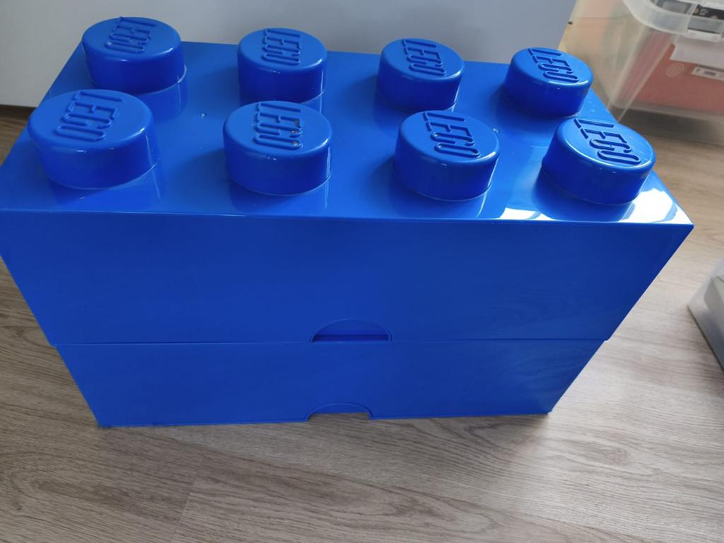 Blauwe LEGO opbergdoos met 2 lades, Gebruikt, Overige thema's, Lego, Accessoire