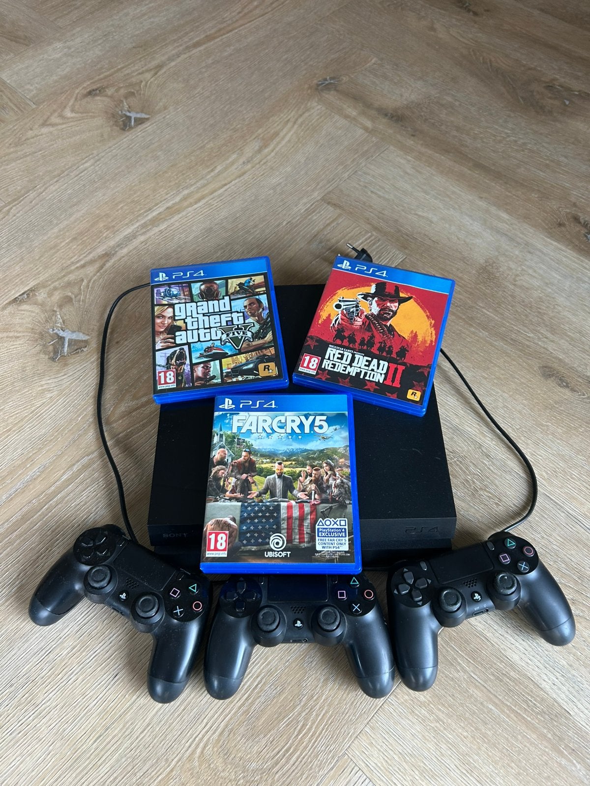 PS4 met drie controllers en 10+ spellen, Ophalen of Verzenden, Original, Met 3 controllers of meer, 500 GB