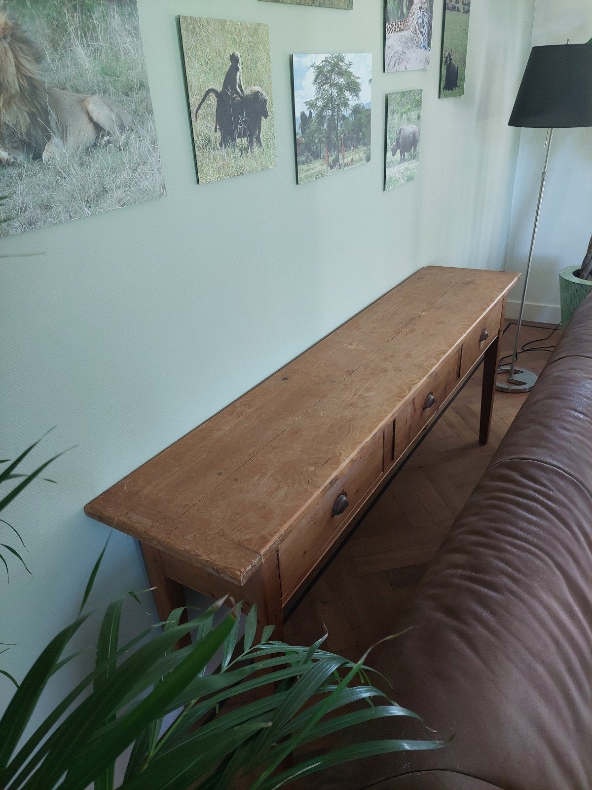 Prachtige houten sidetable met lades, 180 cm, Ophalen of Verzenden