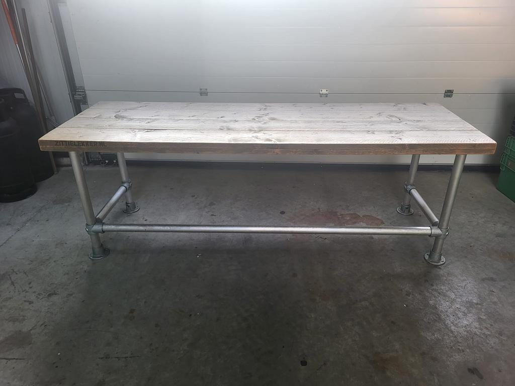 Steigerhouten tafels. 200 cm lang, Ophalen, 200 cm of meer, 50 tot 100 cm, Zo goed als nieuw