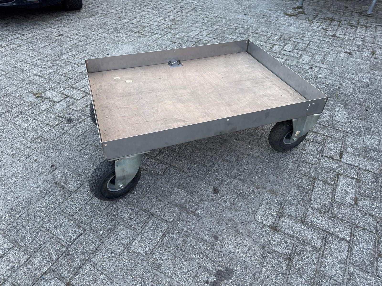 Robuuste rvs Transportkar Wielen - Ideaal voor Zware Lasten, 100 liter of meer, Ophalen, Gebruikt, Transportkar