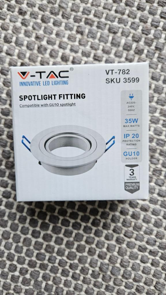 V-tac spotlight fitting v-tac sky 3599 vt-782 (10 stuks), Ophalen of Verzenden, Nieuw, Metaal of Aluminium, Plafondspot of Wandspot