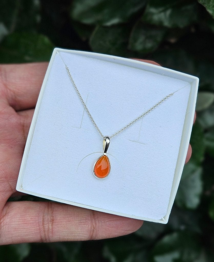 Carneool Ketting Ram - Echt Zilver, Verzenden, Info@lavicollection.com, Nieuw, Met edelsteen
