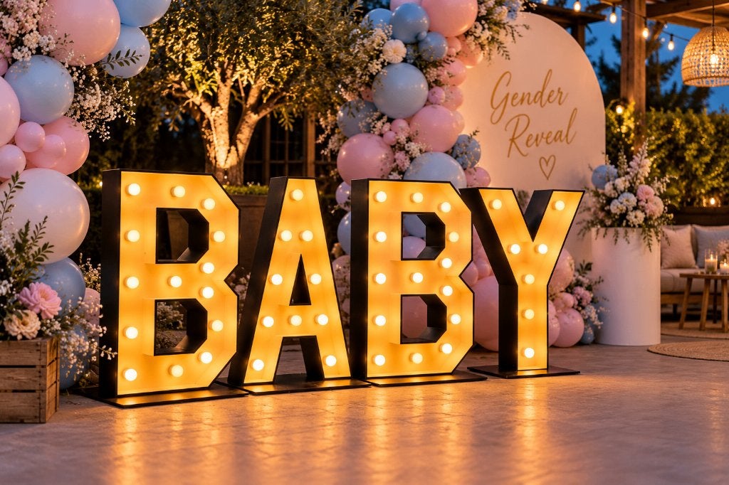 BABY lichterletters huren - 3 dagen - €70, Ophalen of Verzenden, Nieuw, Geboorte of Huwelijk