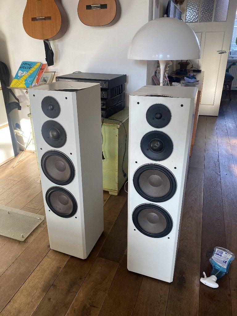Braun Atelier LS 130 speakers wit (grau), Vloerstaande luidspreker, Gebruikt, 120 tot 150 watt, Ophalen