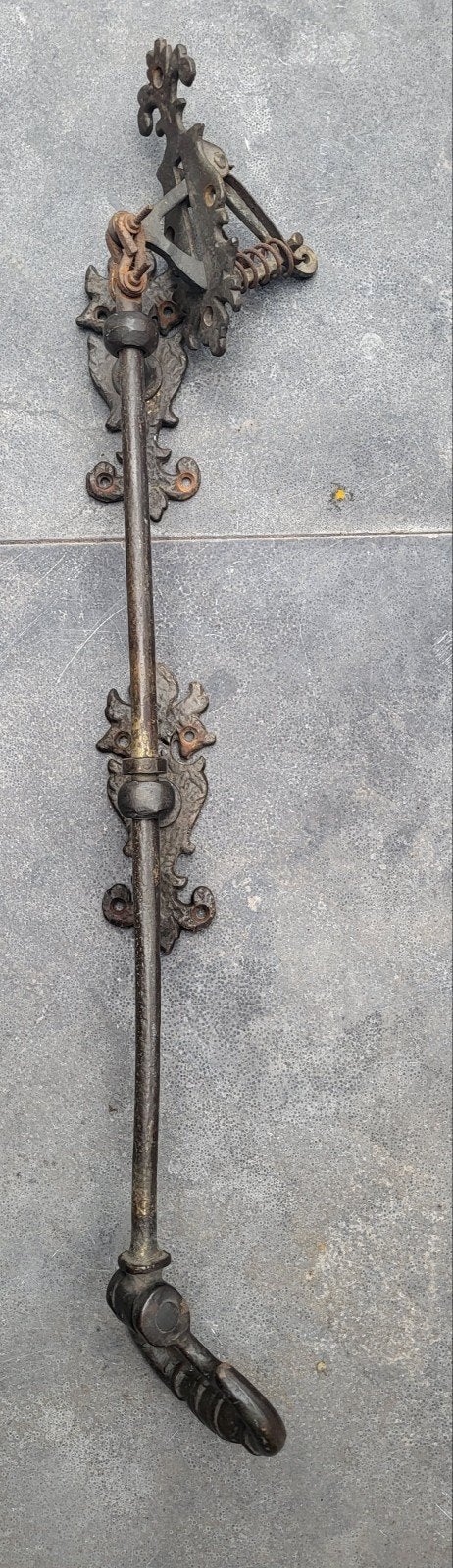 Te koop antieke koperen trek deurbel, Antiek en Kunst, Ophalen of Verzenden, Koper of Brons