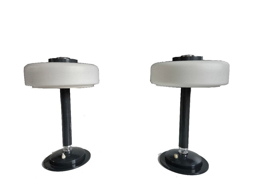 Zeer bijzondere vintage Napako Josef Hurka design tafellamp, Ophalen, Gebruikt, E27 (groot), Glas