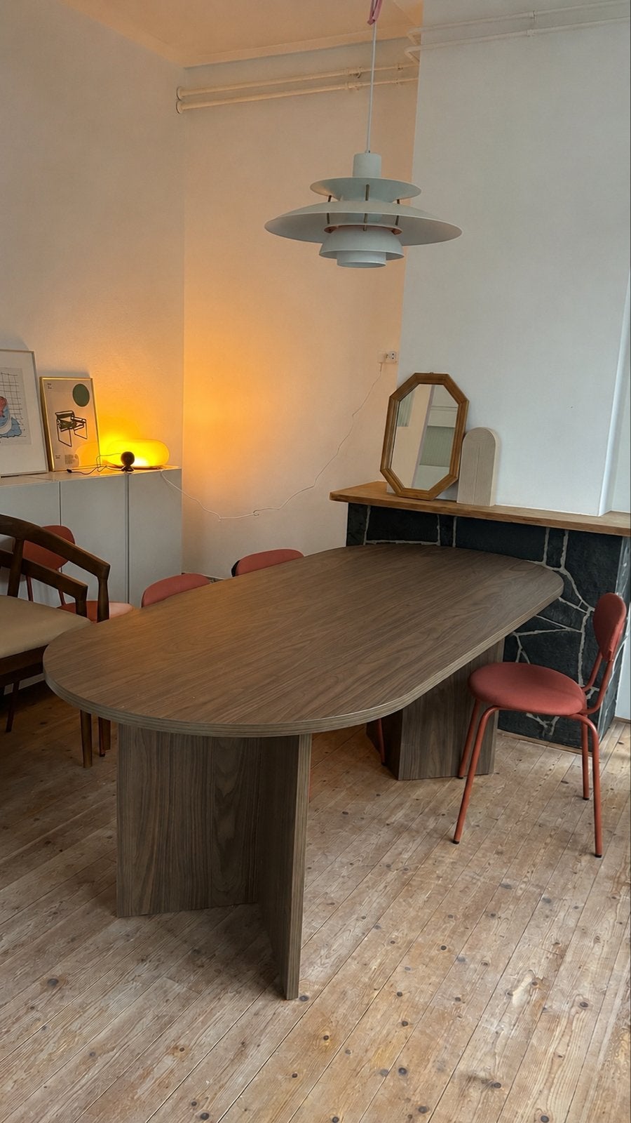 Eettafel ovaal - eikenhout - 204x90 cm, Huis en Inrichting, Tafels | Eettafels, Ophalen, 200 cm of meer, 50 tot 100 cm, Zo goed als nieuw