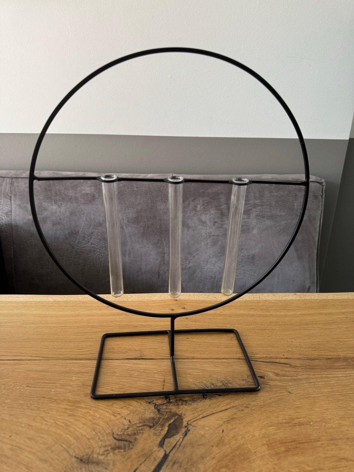 Standaard met bloemenvaasjes / reageerbuisjes, Ophalen, Zwart, Minder dan 50 cm, Glas