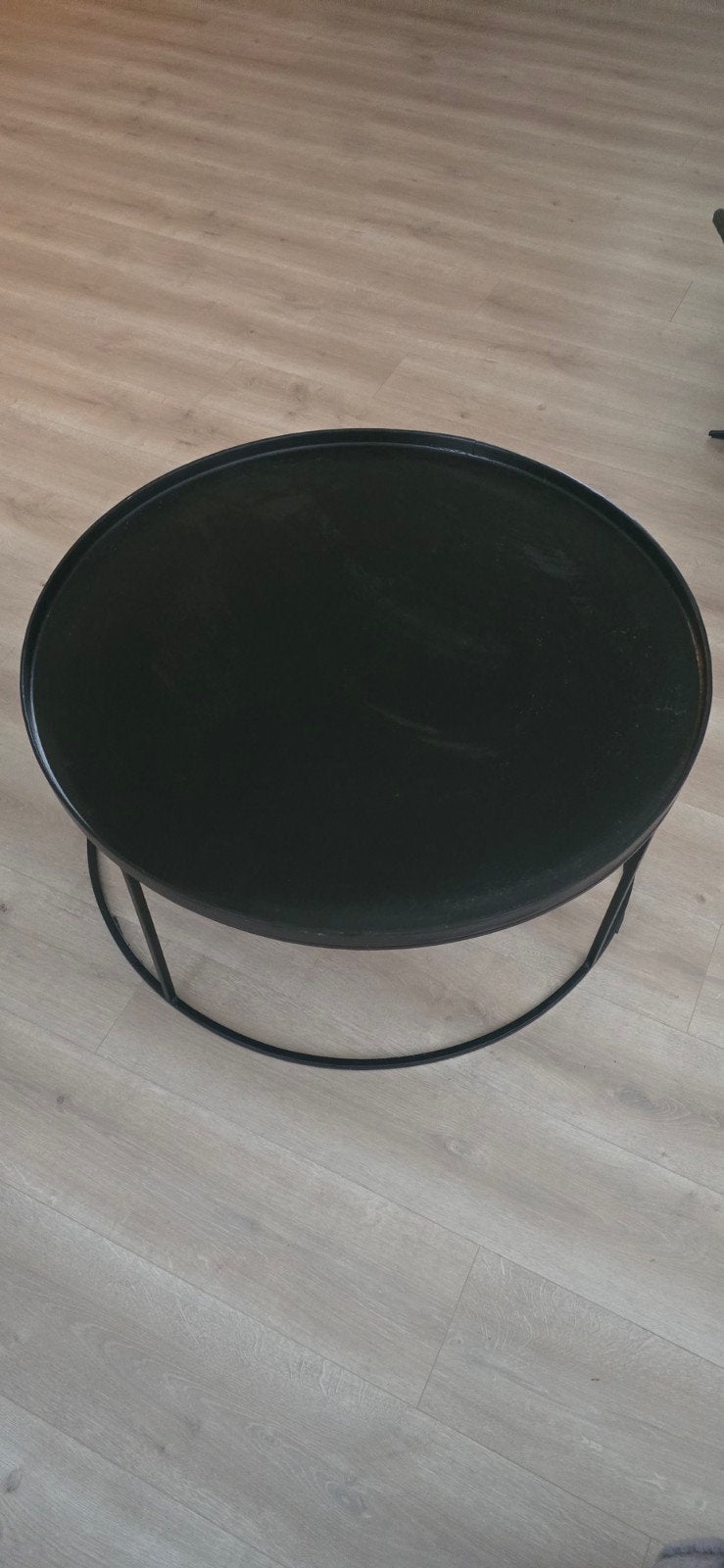 Salon tafel zwart metaal, Ophalen, 100 tot 150 cm, 50 tot 100 cm, Zo goed als nieuw